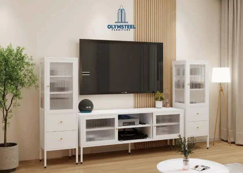 Lemari Pajangan & Lemari TV Besi Olymsteel Brenda Series